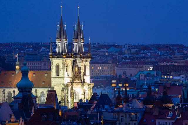 Church of our Lady Before Týn at night, Prague