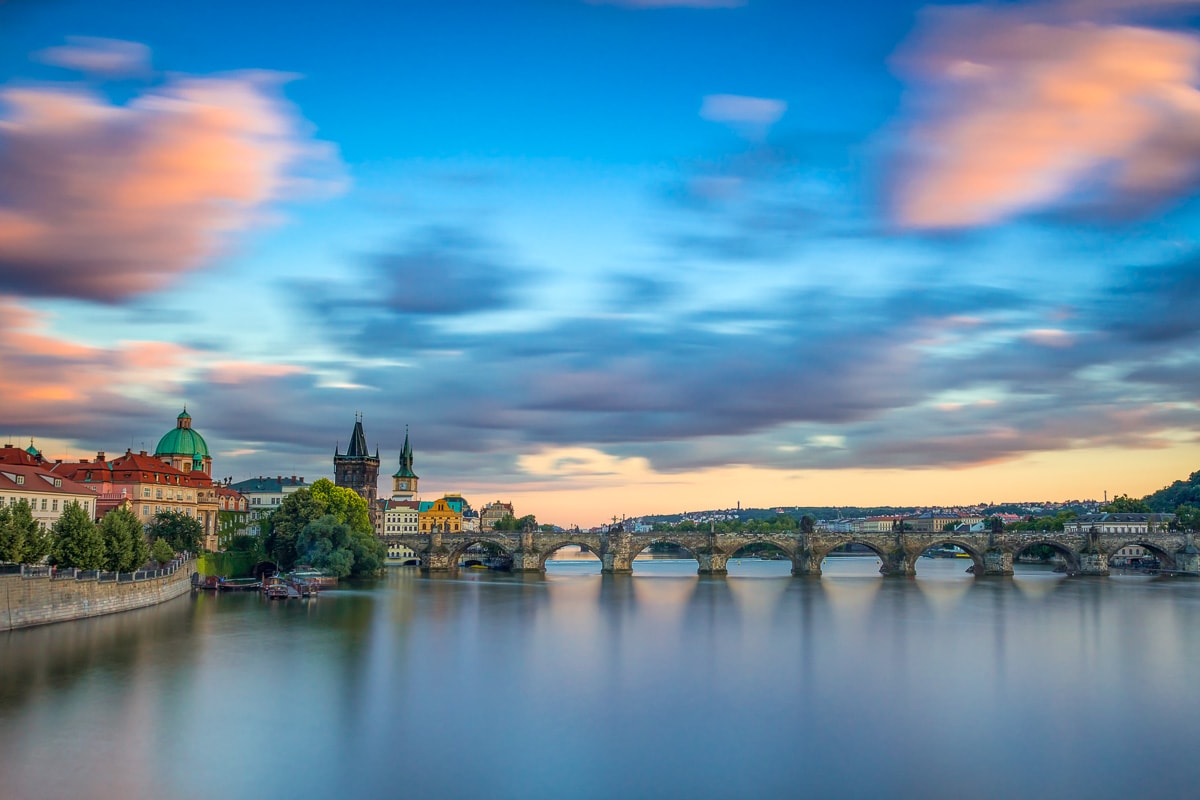 Charles bridge before sunset, Prague, Czech Republic